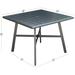 "All-Weather Commercial-Grade Aluminum 38"" Square Slat-Top Dining Table - Hanover HANCMDNTBL-38SL"