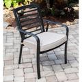 "Pemberton 3-Piece Commercial-Grade Bistro Set with 2 Cushioned Dining Chairs and a 30"" Square Slat-Top Table - Hanover PEMDN3PCS-ASH"