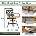 Montclair 3-Piece High-Dining Set in Tan with 2 Swivel Chairs, 33-Inch Square Table and 9-Ft. Umbrella - Hanover MCLRDN3PCBRSW2-SU-T