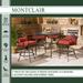 "Montclair 7-Piece Dining Set in Chili Red with 6 Swivel Rockers and a 40"" x 67"" Dining Table - Hanover MCLRDN7PCSQSW6-CHL"
