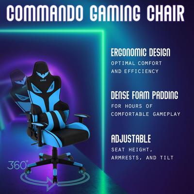 Commando Ergonomic Gaming Chair in Black and Blue ...
