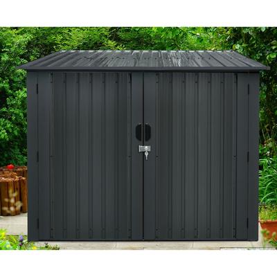 Galvanized Steel Bicycle Storage Shed with Twist L...