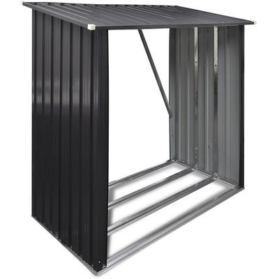 Indoor/Outdoor Galvanized Steel Woodshed Storage R...