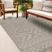 Feya 7'10" x 10' Modern Cloud Gray/Light Peach/Taupe/Eggplant/Dark Gray/Gray Outdoor Area Rug - Hauteloom