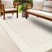 Anja 6'7" x 9' Modern Light Peach/Dusty Sage/Smoke/Cloud Gray/Neutral/Off White/White Outdoor Area Rug - Hauteloom