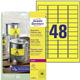 Etiquette plastique Avery-zweckform L6103-20 45.7 x 21.2 mm film de polyester jaune 960 pc(s)