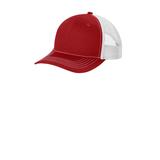 Port Authority YC112 Youth Snapback Trucker Cap in Flame Red/White size OSFA | Cotton