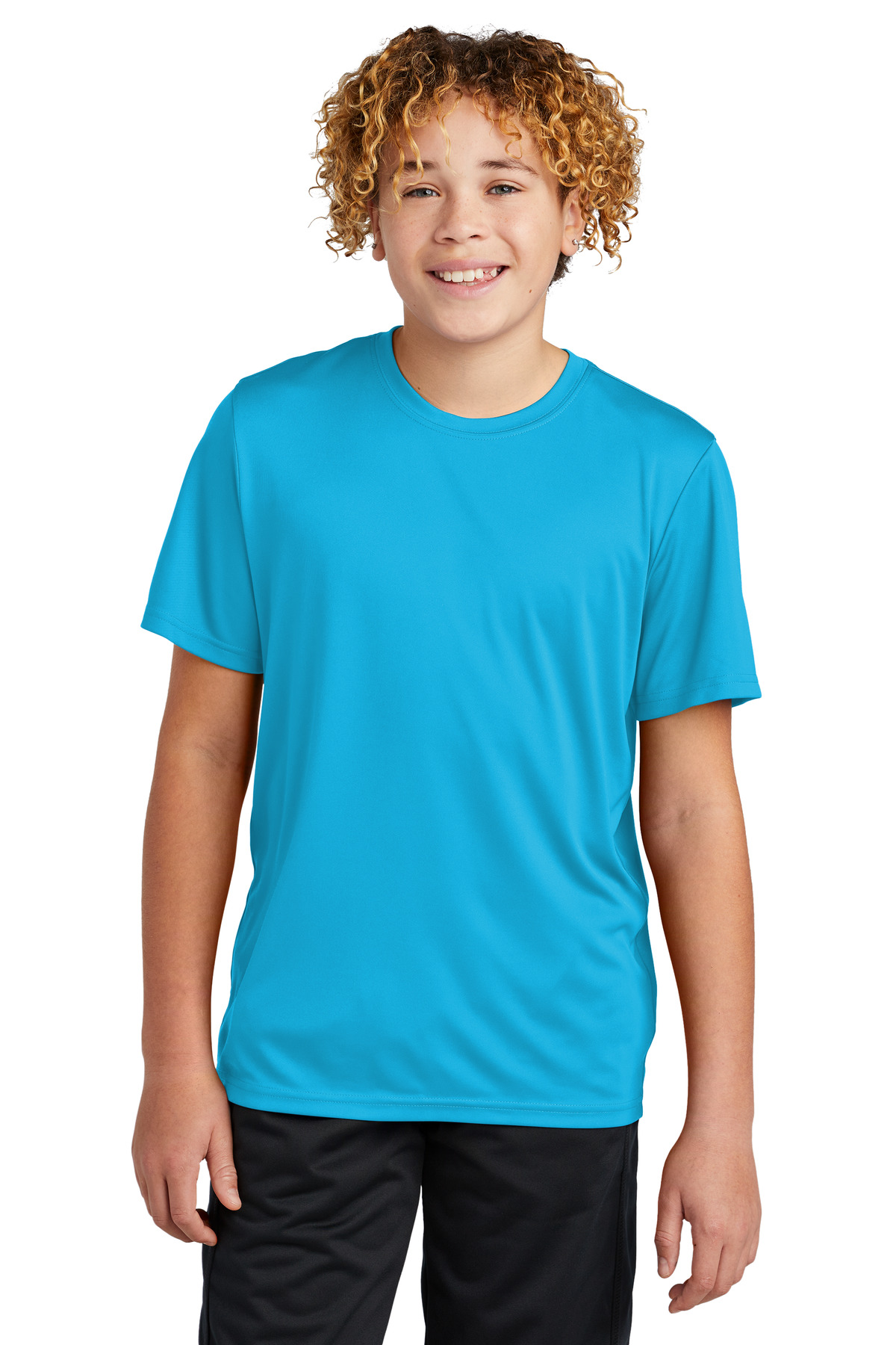 Sport-Tek YST720 Youth PosiCharge Re-Compete Top in Atomic Blue size Medium | Polyester YST72