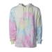 Independent Trading Co. PRM4500TD Midweight Tie-Dyed Hooded Sweatshirt in Tie Dye Sunset Swirl size Small | Cotton/Polyester Blend