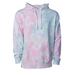 Independent Trading Co. PRM4500TD Midweight Tie-Dyed Hooded Sweatshirt in Tie Dye Cotton Candy size Large | Cotton/Polyester Blend