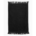 Q-Tees T100 Fringed Fingertip Towel in Black | Cotton