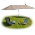 Doppelsonnenschirm, 460 x 270 cm, großer Sonnenschirm mit Kurbel, Garten & Terrasse, uv 30+,