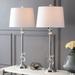 Brooklyn 33" Crystal/Metal LED Table Lamp, Clear/Chrome (Set of 2) by JONATHAN Y