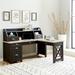 Heatherbrook Charcoal & Ash Wire Brushing L Shaped Desk