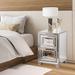 Archie Mirrored Nightstand in Silver