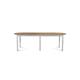 Table ronde 6 pieds tournés 115 cm + 3 rallonges bois