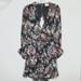 Anthropologie Dresses | Entro Anthropologie Open Back Floral Long Sleeve Dress | Color: Black/Red | Size: S