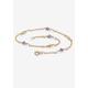 Women's Gold Over Sterling Silver Simulated Birthstone Ankle Bracelet 11 Inches by PalmBeach Jewelry in February