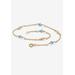 Women's Gold Over Sterling Silver Simulated Birthstone Ankle Bracelet 11 Inches by PalmBeach Jewelry in March