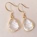 Anthropologie Jewelry | New Clear Stone Bezel Gold Plated Earrings Lovely | Color: Gold | Size: Os