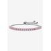 Women's Silver Tone Bolo Bracelet (4mm), Simulated Birthstone 9.25" Adjustable by PalmBeach Jewelry in June