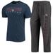 Men's Concepts Sport Heathered Charcoal/Navy Gonzaga Bulldogs Meter T-Shirt & Pants Sleep Set