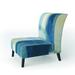 Slipper Chair - East Urban Home Indigo Panel VI - Glam Modern Upholstered Slipper Chair in Black/Blue/Brown | 32 H x 21 W x 25 D in | Wayfair