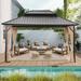 GDY 10 Ft. W x 12 Ft. D Aluminum Patio Gazebo Hardtop/Metal in Black | 117.12 H x 120 W x 144 D in | Wayfair Gazebo-HTG016