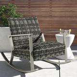 Wade Logan® Outdoor Rocking Metal Chair in Gray | 33.5 H x 30 W x 43.3 D in | Wayfair 8170743AB11C4E6987BE06C11F78507C
