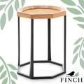 Finch Grayson Side Table Wood/Metal in Black/Brown | 21.87 H x 17.34 W x 17.34 D in | Wayfair FUTB20075A