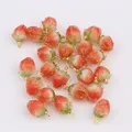 Pendentifs fraise en résine douce 2 pièces/lot pour boucle d'oreille breloques DIY Rose fleur