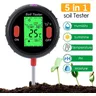 Testeur de sol PH 5 en 1 testeur d'humidité kit de testeur de sol végétal avec testeur d'acidité