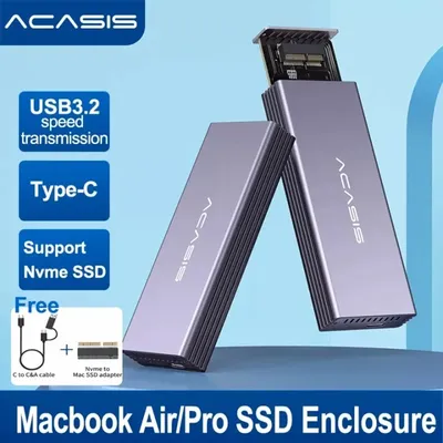 ACASIS-Boîtier USB C 3.2 SSD trempé M.2 Nvme SSD 12 + 16 broches pour Apple Mac/iMac/MacPlePro/Air