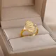Bagues Vintage en forme de feuille de Gingko pour femmes anneaux ouverts réglables en forme de