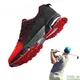 Chaussures de golf respirantes pour hommes rouge noir extérieur légères baskets de golf de