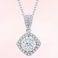 Collier de diamants de luxe en argent regardé 925 pour femme pendentif clavicule bijoux fins