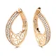 Kinel-Boucles d'Oreilles Ethniques en Or Rose 585 pour Femme Micro Incrustation d'Avertissement