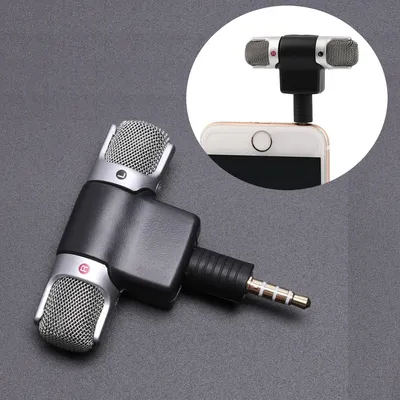 Mini microphone stéréo jack 3.5mm pour téléphone portable statique téléchargements en studio pour