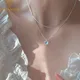 XIYANIKE-Collier pendentif double amour en argent pour femme pierre de lune en forme de cœur