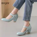 BYQDY-Escarpins à talons de 7cm pour femmes chaussures à lanières de rinçage avec nœud