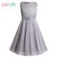 Iiniim-Robe Tutu en Mousseline de Soie et Dentelle Florale pour Fille Tenue de Princesse Formelle à