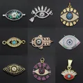 Fabulous Evil Eye CZ Charms for Jewelry Cubic Pendentif Hand Connector Hamsa and Bracelet