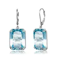 Szjinao – boucles d'oreilles en aigue-marine bleue Viking pour femmes bijoux rectangulaires en