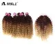 Tissage synthétique Afro crépus bouclés -Noble 16-20 pouces 7 pièces/lot mèches avec Closure