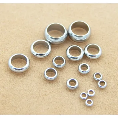 Perles en acier inoxydable 50 pièces diamètre 2/3/4/5/6/8mm bouchon rond perles d'espacement