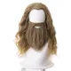 Perruque Synthétique Bouclée Blonde avec Bonnet pour Costume de Cosplay Fat Thor 45cm