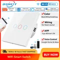 Interrupteur mural intelligent wi-fi 1/220/4 voies 2/3 V compatible avec Alexa RF433 sans fil neutre