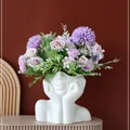 Vase à fleurs en résine de style nordique pour femme pot de fleur demi-visage artisanat d'art en