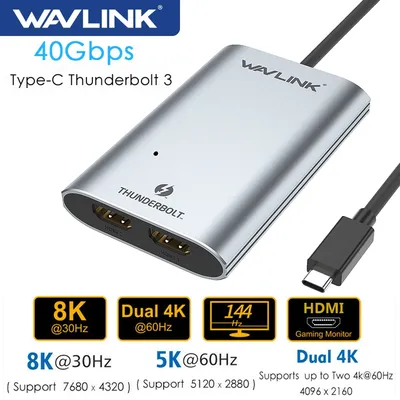 Adaptateur d'affichage Thunderbolt 3 Tourists HDMI hub USB C convertisseur prise en charge de