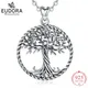 EUDORA-pendentif d'arbre de vie double en argent Sterling 925 bijoux Vintage en argent oxydé